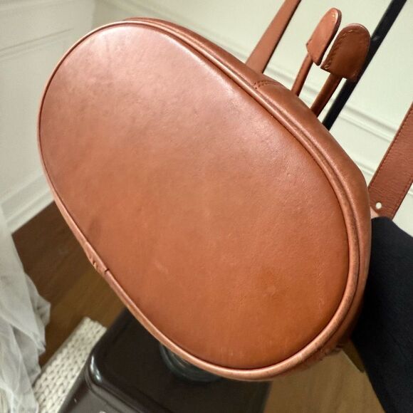 Vintage 90s Coach 1995 4151 Thompson Bucket Bag Tan Leather USA Hang Tag - Picture 8 of 11